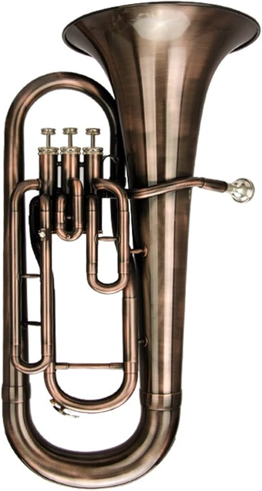 A vintage brass euphonium horn.